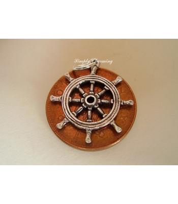 Ships Wheel Sterling Silver Charm