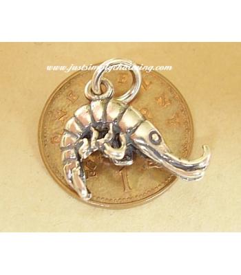 Shrimp Prawn Sterling Silver Charm