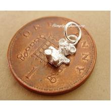 Miniature Sitting Teddy Silver Charm