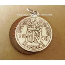 Sterling Silver Sixpence Coin Charm
