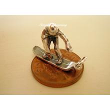 Snowboarder Sterling Silver Charm