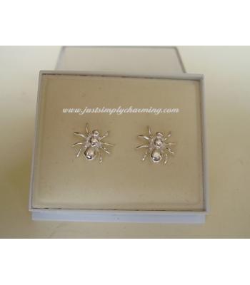 Sterling Silver Spider Stud Earrings