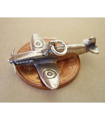 Spitfire Fighter Plane Sterling Silver Charm