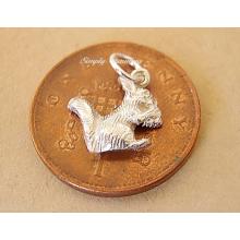 Miniature Squirrel Silver Charm