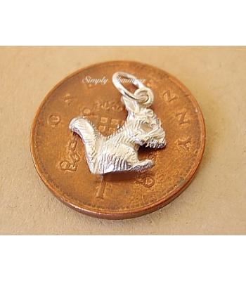 Miniature Squirrel Silver Charm