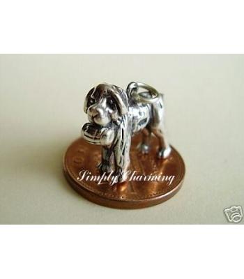 St Bernard Dog Sterling Silver Charm