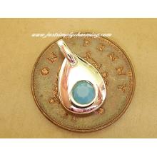 Sterling Silver Swarovski Turquiose December Birthstone Charm