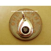 Sterling Silver Swarovski Garnet January Birthstone Charm