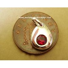 Sterling Silver Swarovski Ruby July Birthstone Charm