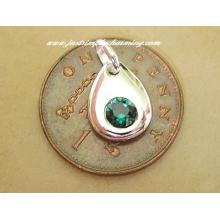 Sterling Silver Swarovski Emerald May Birthstone Charm