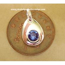 Sterling Silver Swarovski September Sapphire Birthstone Charm