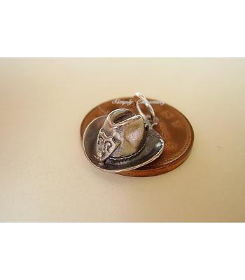 Stetson With Revolver Opening Sterling Silver Charm
