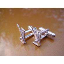 Sterling Silver Cricket Wicketts & Bat Cufflinks