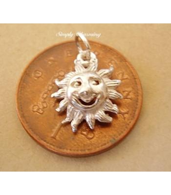 Miniature Sun Silver Charm