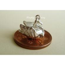 Swan Opening Sterling Silver Charm
