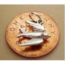 Miniature Swift Bird Silver Charm