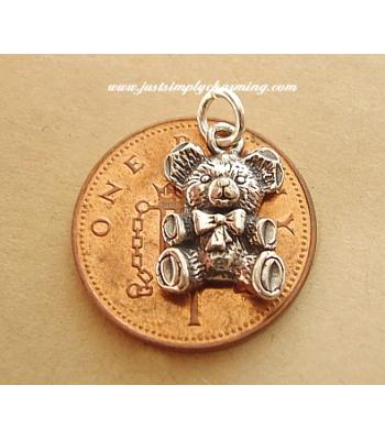 Sterling Silver Teddy Bear Silver Charm