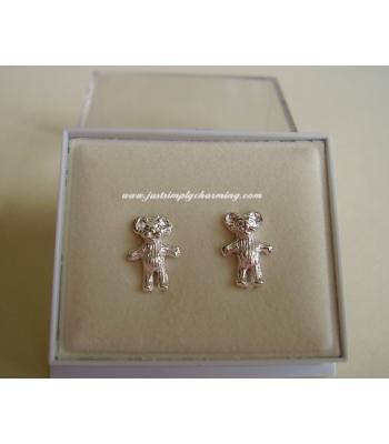 Sterling Silver Teddy Bear Stud Earrings