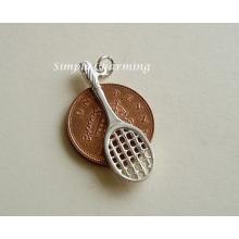 Tennis Racquet Sterling Silver Charm
