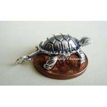 Tortoise and Hare Opening Sterling Silver Charm