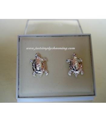 Sterling Silver Tortoise Stud Earrings