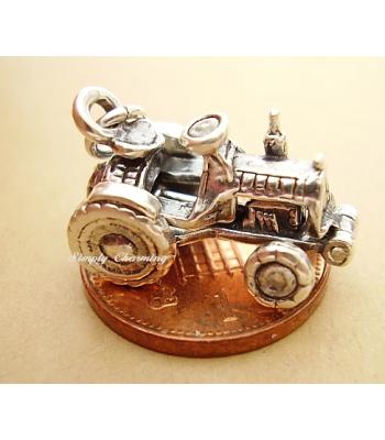 Tractor Opening Sterling Silver Charm
