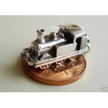 Steam Train Opening Sterling Silver Charm