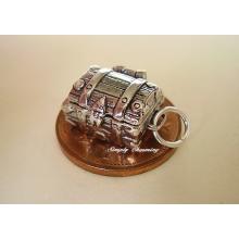 Jewelled Treasure Chest Opening Sterling Silver Charm