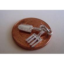 Trowel and Fork Sterling Silver Charms