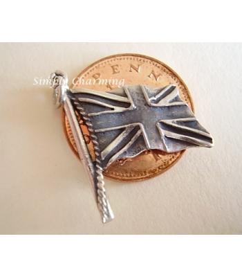Union Jack Flag Sterling Silver Charm