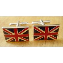 Enamelled Union Jack Flag Sterling Silver Cufflinks