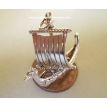 Sterling Silver Moving Viking Ship Charm