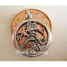 Virgo Zodiac Sterling Silver Charm or Pendant
