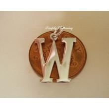 Letter W Sterling Silver Charm