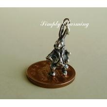 White Rabbit From Alice in Wonderland Sterling Silver Charm