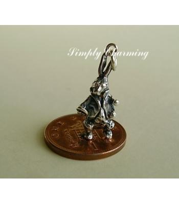 White Rabbit From Alice in Wonderland Sterling Silver Charm