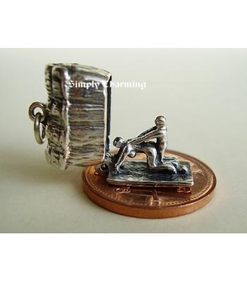 Lovers Barn With Randy Couple Sterling Silver Charm