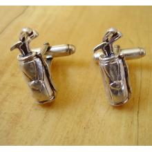 Sterling Silver Golf Bag With Clubs Cufflinks