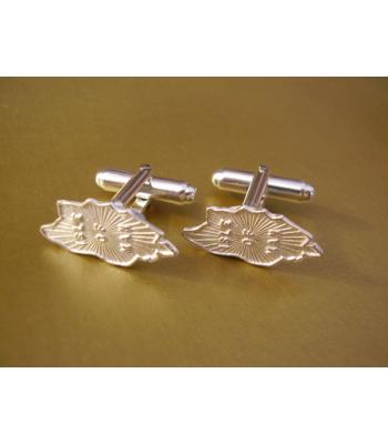 Sterling Silver Isle of Man Map Cufflinks