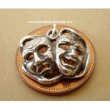 Comedy & Tradegy Theatre Mask Sterling Silver Charm