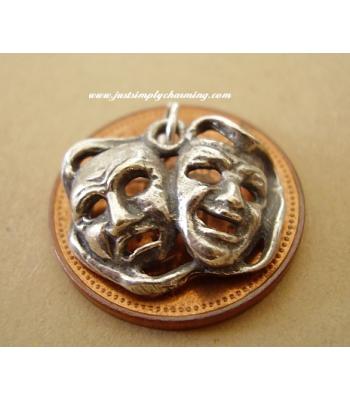 Comedy & Tradegy Theatre Mask Sterling Silver Charm