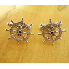 Sterling Silver Nautical Ships Wheel Cufflinks